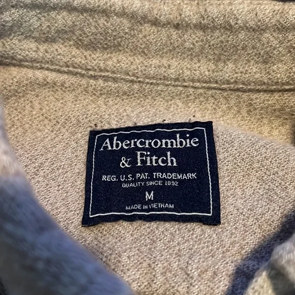 Abercrombie flannel beige size M - Picture 2 of 5